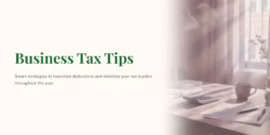 Business Tax Tips - Smart strategies to maximize deductions and minimize your tax burden throughout the year