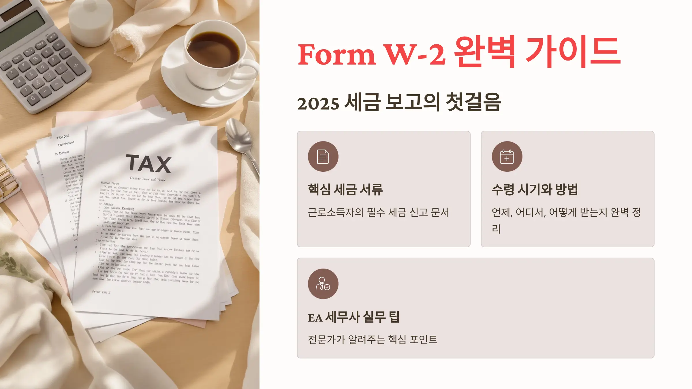 EA Tax Guide explaining Form W-2 — 2025 U.S. wage and tax statement example with key boxes highlighted