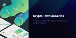 “비트코인 코인과 계산기, 세금 서류가 함께 놓인 사진 — 암호화폐 세금 계산과 보고 절차를 보여주는 시각 자료”