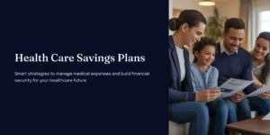 “거실에서 부모와 두 자녀가 의료 플랜 문서를 함께 읽으며 미소짓는 장면의 가족 사진.”