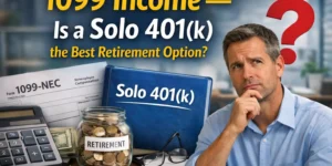 1099 income earner considering whether a Solo 401(k) is the best retirement option in 2025