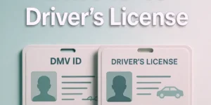 DMV ID vs Driver’s License comparison thumbnail with two ID cards side by side