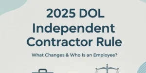 2025 DOL Independent Contractor Rule thumbnail showing business icons and a professional mint design explaining employee versus contractor changes