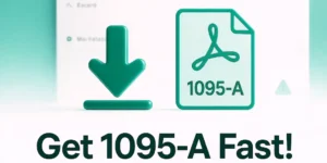 Get 1095-A fast thumbnail showing download icon and 1095-A PDF to prevent refund delays