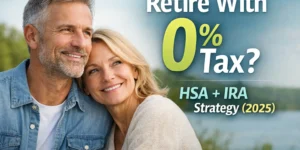 Middle-aged couple planning a tax-free retirement using HSA and IRA strategy in 2025