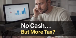 Partnership outside basis example showing how partners can owe tax without receiving cash