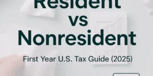Resident vs nonresident tax status comparison for first year U.S. tax guide in 2025