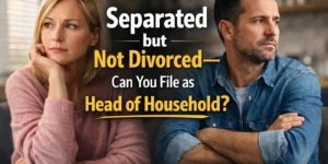 Separated but not divorced couple considering whether they can file as Head of Household for U.S. tax purposes.
