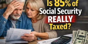 Is 85 percent of Social Security really taxed in 2025 senior couple reviewing tax documents