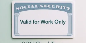 Valid for work only social security card type