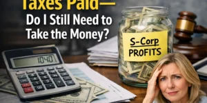 S-Corp owner worried about taxed profits not yet withdrawn from business account