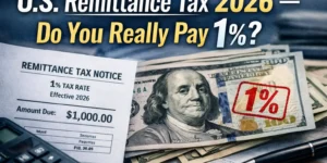 alt="U.S. remittance tax 2026 explained — do you really pay the 1 percent tax on overseas money transfers?"
