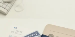 U.S. immigration and identity documents including passport, Social Security card, and USCIS notices
