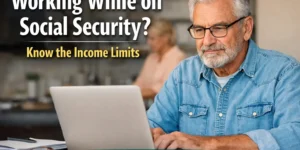 Retired couple discussing work income limits while receiving Social Security benefits